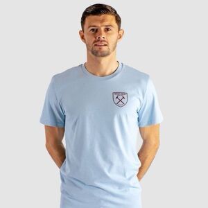 West Ham United FC Official Merchandise Sky Crest Organic Cotton T-Shirt London
